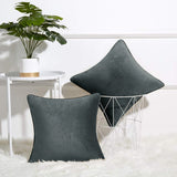 Luxury Soft Velvet Cushion Pair Grey