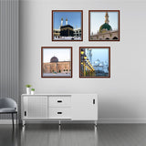 Removable Décor Islamic Masjid Wall Paper (Set of 4) - 5 Divided Wall Frame