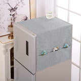 Texture Refrigerator Cover Dust Proof with 6 Pockets - 2 Pcs - Zipper Cover