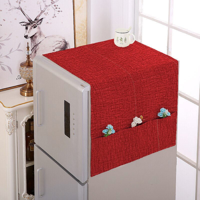 Texture Refrigerator Cover Dust Proof with 6 Pockets - 2 Pcs – Maguari Store