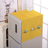 Texture Refrigerator Cover Dust Proof with 6 Pockets - 2 Pcs