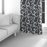 Delightful Texture Black White Printed Curtains - Curtains