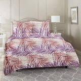 Printed Bedsheet - Palm Leaves - Zipper Cover