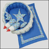 Baby Nest & Retractable Play Mat. ( 7PCS ) blue - BB100
