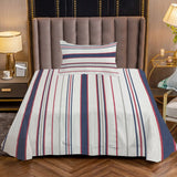 Single Bed Sheet Blue Lines design - Zipper Cover