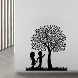 Tree With Two Childs home decals PVC wall stickers