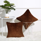 Luxury Soft Velvet Cushion Pair Brown
