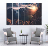 Small Wall Frame Mountains and Sun Maguari Store SYNTHETIC CANVAS 6 DIVIDED 