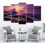 Small Wall Frame Purplish View water - 5 Divided Wall Frame