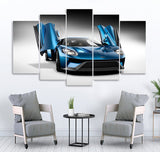 Small Wall Frame Blue Car - 5 Divided Wall Frame