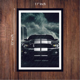 Wall frme 3d wooden - Mustang Car - 5 Divided Wall Frame