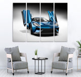 Small Wall Frame Blue Car - 5 Divided Wall Frame