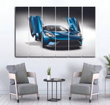 Small Wall Frame Blue Car - 5 Divided Wall Frame