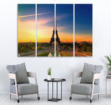 Small Wall Frame Eiffel Tower and Sunlight - 5 Divided Wall Frame