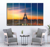 Small Wall Frame Eiffel Tower and Sunlight - 5 Divided Wall Frame