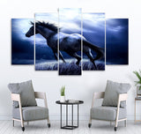 Small Wall Frame Blue Horse - 5 Divided Wall Frame