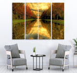 Small Wall Frame Vintage Trees and Lake - 5 Divided Wall Frame