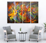 Small Wall Frame Colorfull Sufism Oil painting - 5 Divided Wall Frame