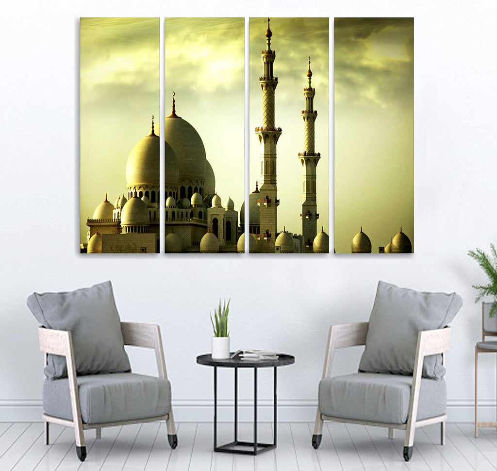 Small Wall Frame Mosque Olive Color - 5 Divided Wall Frame