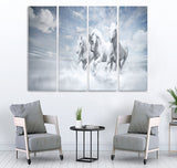 Small Wall Frame White Horses