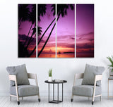 Small Wall Frame Purple Sunset View - 5 Divided Wall Frame