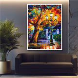 3D wooden wall frame 18 x 24 inch - Tree Oil Painting - 5 Divided Wall Frame