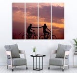 Small Wall Frame Human on Cycle - 5 Divided Wall Frame