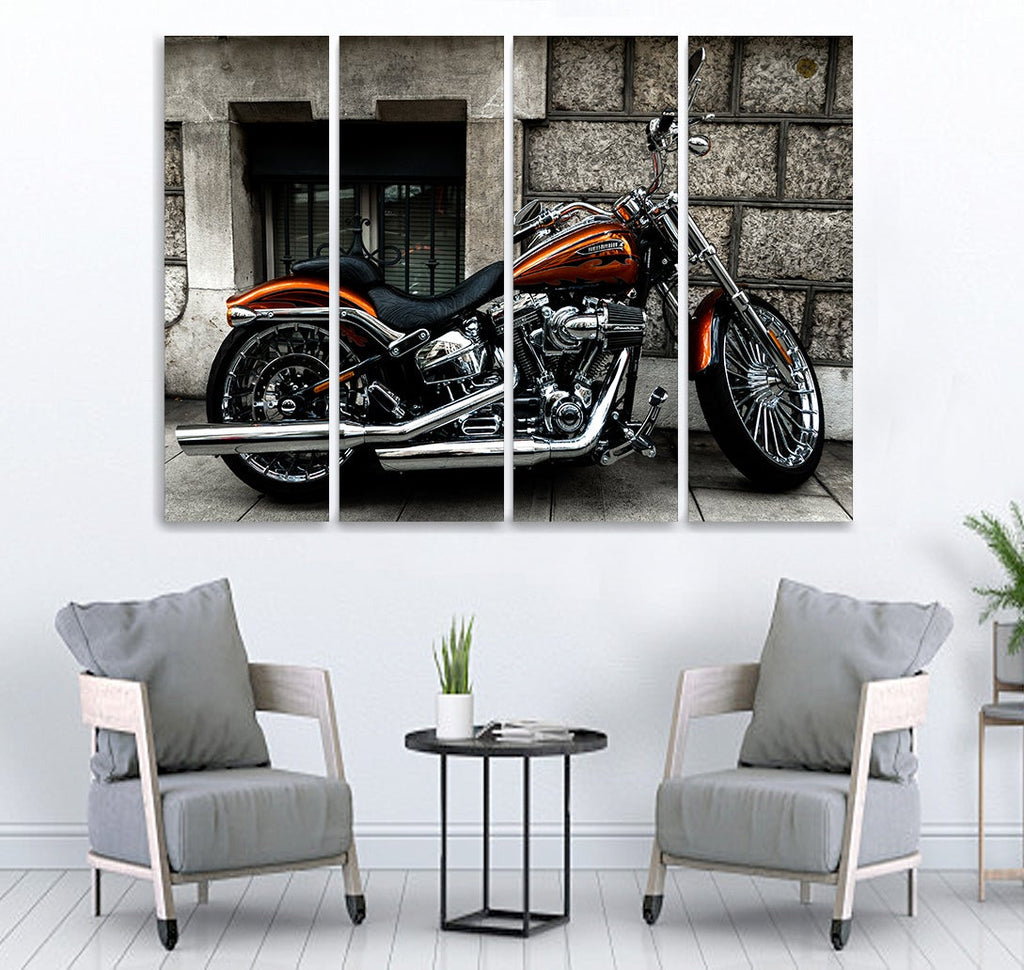 Small Wall Frame Harley Davidson Maguari Store SYNTHETIC CANVAS 4 DIVIDED 
