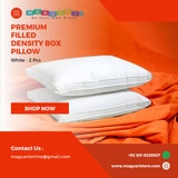 Premium Filled Density Box Pillow - White