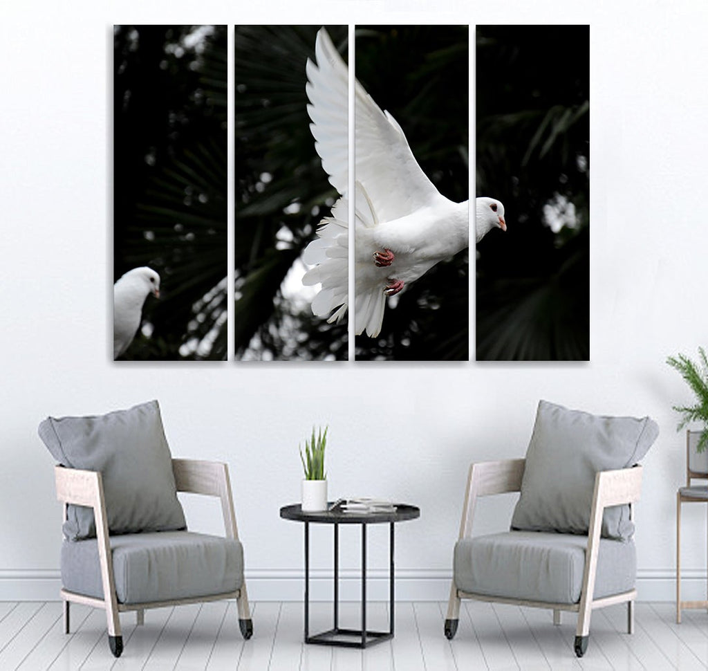 Small Wall Frame White Pigeon - 5 Divided Wall Frame
