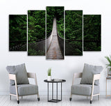 Small Wall Frame Bridge with Greenery - 5 Divided Wall Frame