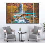 Small Wall Frame Autumn Trees Waterfalling - 5 Divided Wall Frame