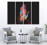 Small Wall Frame Colorful Hand - 5 Divided Wall Frame