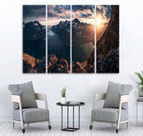 MEDIUM WALL FRAME MOUNTAINS AND SUN - 5 Divided Wall Frame