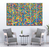 Small Wall Frame Multi Colors Balls - 5 Divided Wall Frame
