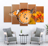 Small Wall Frame Orange Butterfly - 5 Divided Wall Frame