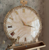 Resin Round King Clock Marble White - Pillow