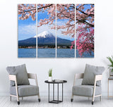 Small Wall Frame Pink and Light Pink trees Maguari Store SYNTHETIC CANVAS 4 DIVIDED 