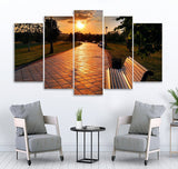 Small Wall Frame Bench and Sunset View - 5 Divided Wall Frame