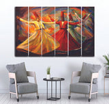 Small Wall Frame Sufism Oil Painting - 5 Divided Wall Frame