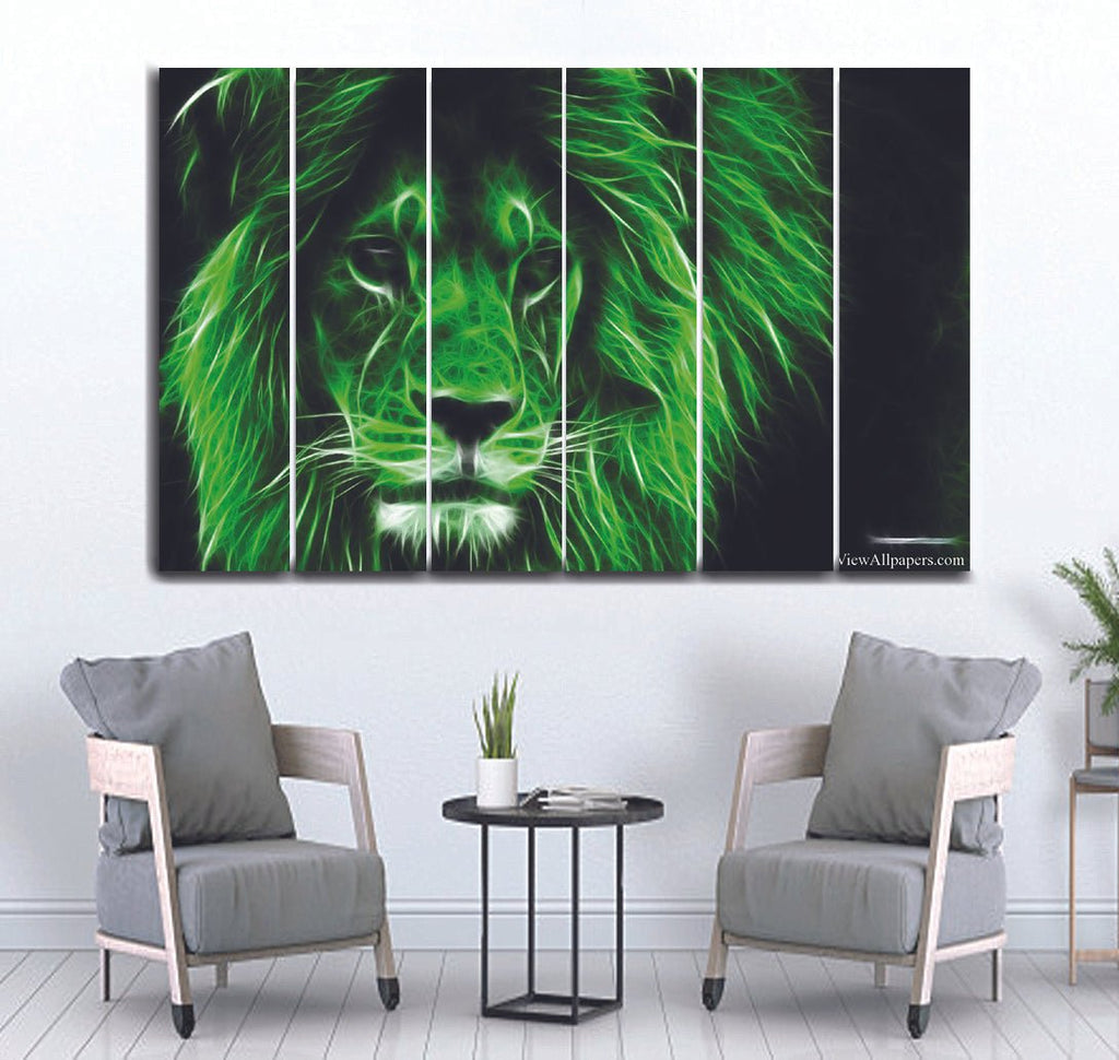 Small Wall Frame Green Lion - 5 Divided Wall Frame