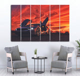 Small Wall Frame Car with Orange Cloud - 5 Divided Wall Frame
