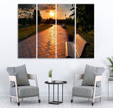 Small Wall Frame Bench and Sunset View