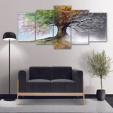 5 Divided wall frame - tree painting - 5 Divided Wall Frame