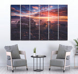 Medium wall Frame stone and sunset view - 5 Divided Wall Frame