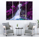 Small Wall Frame Waterfalling  Purple Flowers