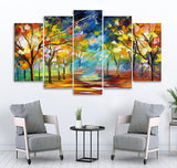 Small Wall Frame Multi Colors Trees - 5 Divided Wall Frame