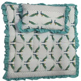 Peacock Print Sea-Green Baby Comforter Set 2 Pcs - 0