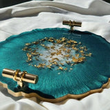 Decorative Resin Art Tray Round - Pillow