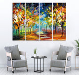Small Wall Frame Multi Colors Trees - 5 Divided Wall Frame